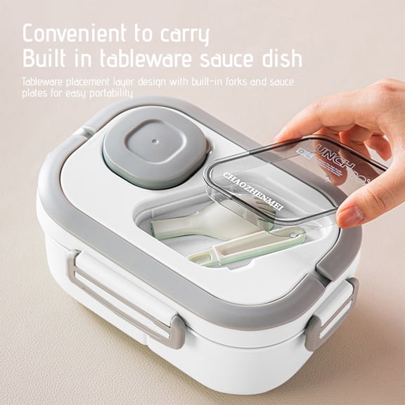 Cheapark Bento Box With Multiple Compartments, Food - Grade Pp, Built - In Handle, Leak - Proof, Microwave & Refrigerator Safe