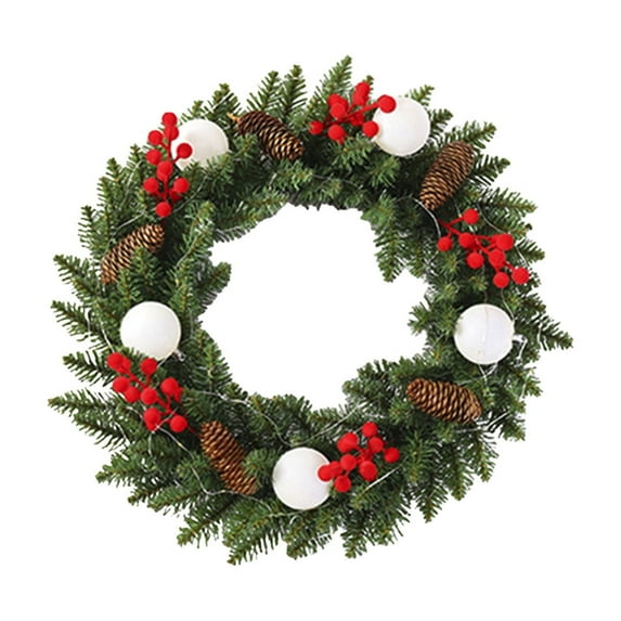 Cheapark Berry Vine Christmas Wreath - Lush Natural-Looking Foliage, Hanging Garland for Front Door, Durable Festive Decor for Christmas Home & Holiday Gatherings