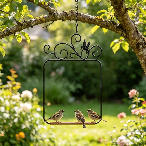 Cheapark Bird Parrot Stand Portable Bird Perch for Cage Patio Decor Metal Iron Swing Playstand Pet Bird Exercise Toy Gift