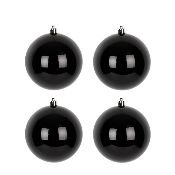 Cheapark Black Christmas Balls (4 Pcs) - Tree Decorative Ornaments, Matte Finish, Perfect for Christmas Trees, Holiday Wreaths & Festive Arrangements
