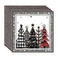 thumbnail image 1 of Cheapark Black & White Checkered Christmas Party Tableware Set - 7/9 Inch Disposable Plates, Cups & Tissues, Themed Dining Decor, 1 of 6