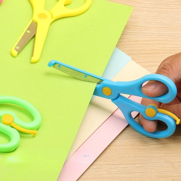 Cheapark Blunt Edge Safety Wrapped Plastic Scissors Assortment Set Containing Four Pieces Gift