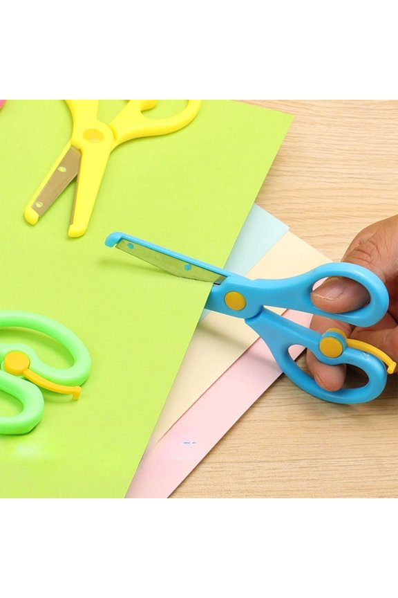 Blunt Edge Safety Wrapped Plastic Scissors Assortment Set Containing Four Pieces Gift