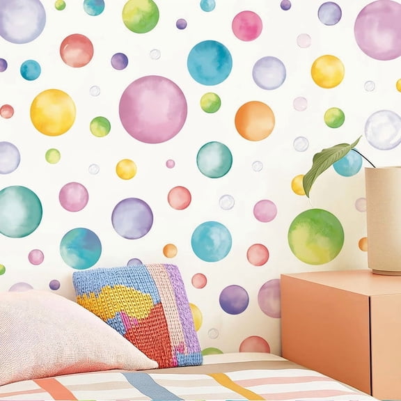Cheapark Bohemian Polka Dot Sticker Self Adhesive Decal for Window Refrigerator Toilet Home Decor