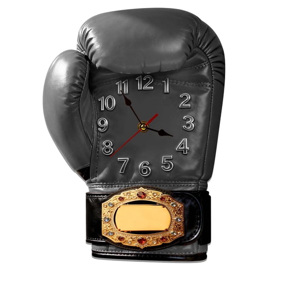 Cheapark Boxing Gloves Clock Design 2D Acrylic Flat Wall Art Print Sports Themed Decor For Gym Room Office