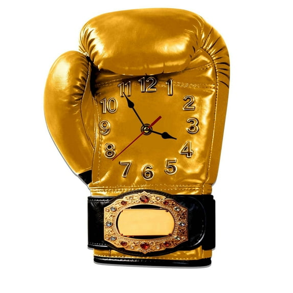 Cheapark Boxing Gloves Clock Design 2D Acrylic Flat Wall Art Print Sports Themed Decor For Gym Room Office