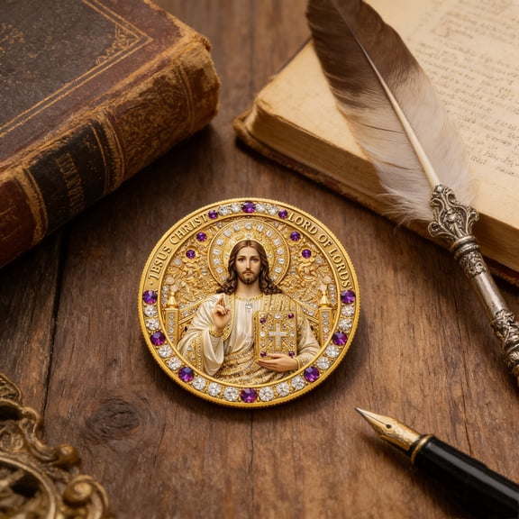 Cheapark Catholic Holy Coin Christ Resurrection Commemorative Collectible Coin for Home Desktop Spiritual Souvenir Decor