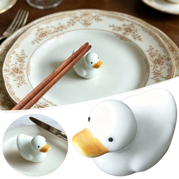 Cheapark Ceramic Duck Shaped Pen Rest Desktop Office Stationary Storage Holder Gift