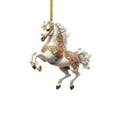 thumbnail image 1 of Cheapark Christmas Acrylic White Horse Ornaments - Color-Printed Hanging Pendants For Christmas Tree & Car, Festive Holiday Decor, 1 of 6