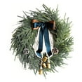 thumbnail image 1 of Cheapark Christmas Bow & Pine Cone Wreath - Rustic-Style Door Hanging With Bells For Christmas & Parties, Festive Home Decor, 1 of 7