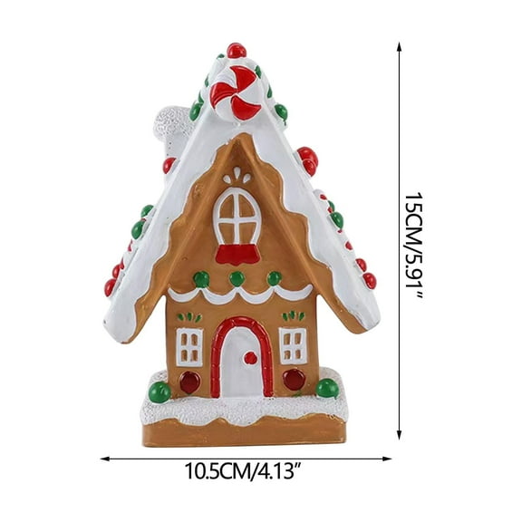 Cheapark Christmas Candy Snow House Figurine Festive Tabletop Decoration