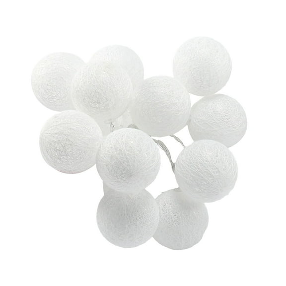 Cheapark Christmas Cotton Ball String Lights - Battery-Operated Lamp for Room, Tent & Tree, Holiday Illumination