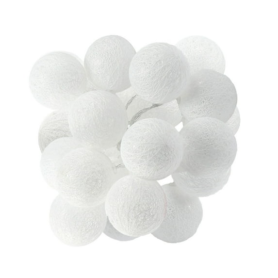 Cheapark Christmas Cotton Ball String Lights - Battery-Operated Lamp for Room, Tent & Tree, Holiday Illumination