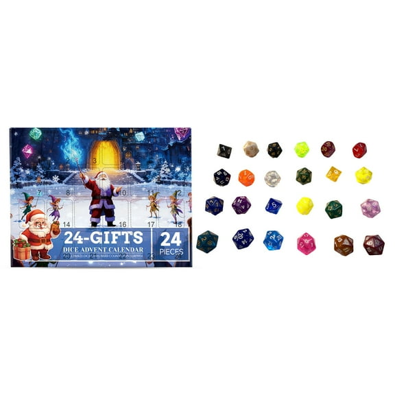 Cheapark Christmas Countdown Calendar Dice - 2D Acrylic Advent Gift Box with Interactive Roll-to-Count Design, Fun Family Holiday Decor for Mantel & Party Settings