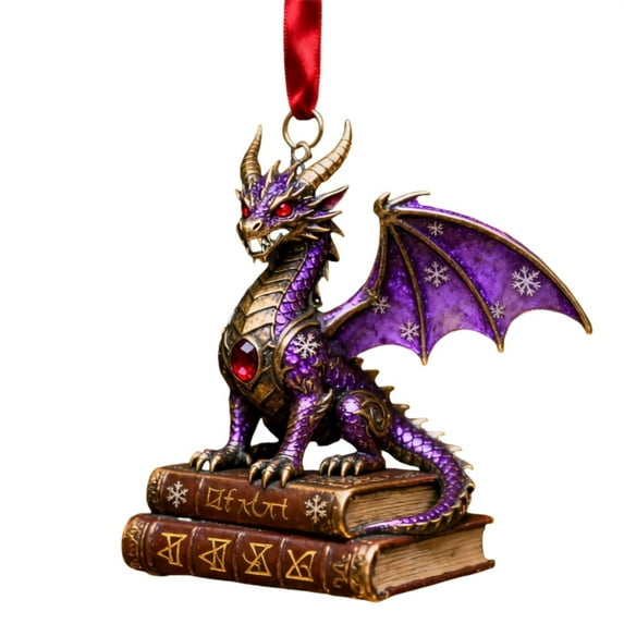 Cheapark Christmas Dragon-Shaped Hanging Ornaments - Festive Figurines For Xmas Tree, Home Holiday Decor Display