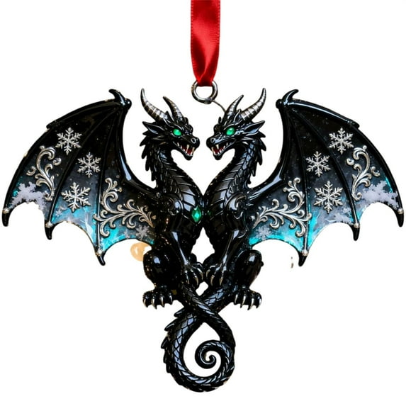 Cheapark Christmas Dragon-Shaped Hanging Ornaments - Festive Figurines For Xmas Tree, Home Holiday Decor Display