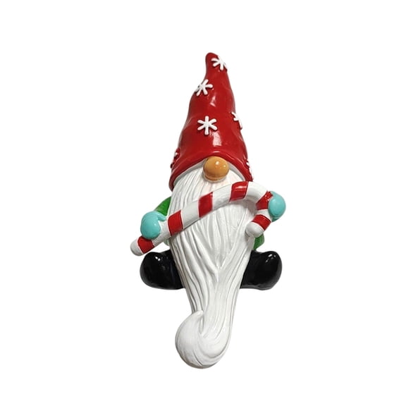 Cheapark Christmas Faceless Gnome Decorative Ornament - White Bearded Resin Gnome with Hooks, Creative Desktop Accent for Holiday Home, Mantle & Shelf Decor