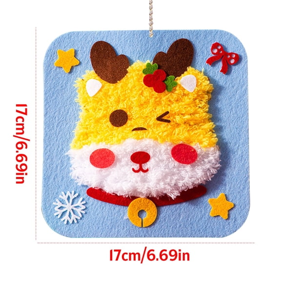 Cheapark Christmas Handmade Craft Kit - Non-Woven Sewing & Music Threading Painting Set, Creative Decor Supply for Festive Holiday DIY Projects