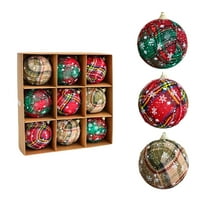 Cheapark Christmas Handmade Plaid Cloth Wrapped Balls - Crafted Decorative Ornaments, Soft Textured Pendants for Christmas Tree Garland Holiday Home Displays