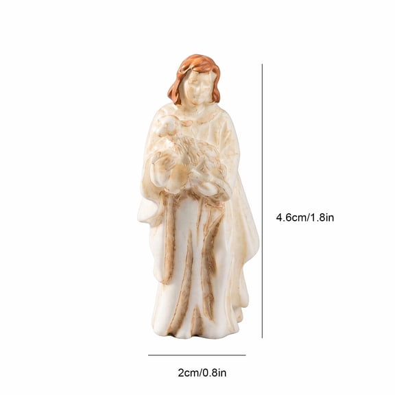 Cheapark Christmas Mini Jesus Figurine Decorative Statue Ornament for Home Tabletop Shelf Holiday Festive Decoration Gift