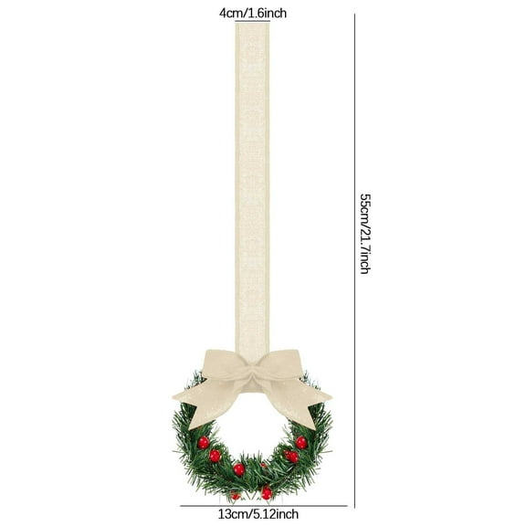 Cheapark Christmas Mini Kitchen Cabinet Wreaths 3.94 Inch - With Ribbon for Window/Door, Small Xmas Decor for Holiday Kitchen Ambiance