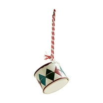 Cheapark Christmas Painted Iron Gong & Drum Pendants - Hand-Painted Desktop/Tree Ornaments Small Decor for Home Holiday Christmas Dress Up