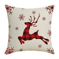 thumbnail image 1 of Cheapark Christmas Pillow Covers 18x18 Inch Red White Snowflake Deer Pattern Xmas Decorative Throw Cushion Cases for Sofa Couch Bed, 1 of 6