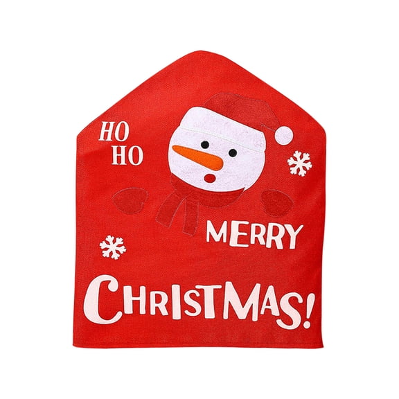 Cheapark Christmas Printed Chair Covers - Festive Santa Snowman & Reindeer Designs, Elastic Stool Covers for Holiday Home Party Decor
