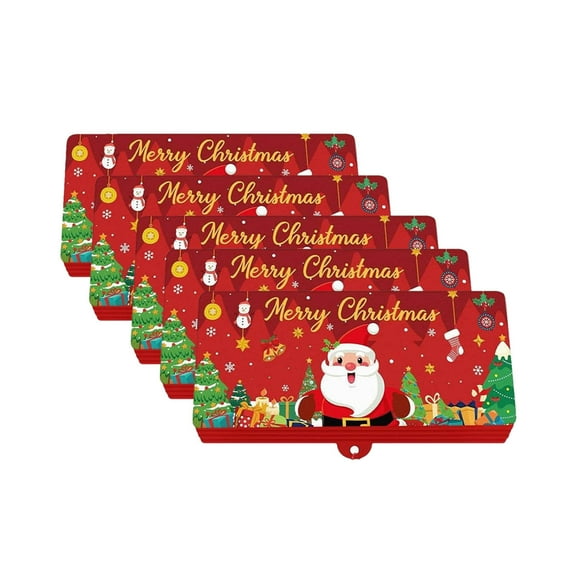 Cheapark Christmas Red Envelope Set - 10 Cards with 5pc/10pc Surprise Money Box, Holiday Gift Storage for Christmas Party Decor