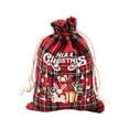 thumbnail image 1 of Cheapark Christmas Red Plaid Cotton Drawstring Bag - Reusable Food-Safe Treat Pouch, Durable Gift Bag for Cookies, Candy & Party Favors Christmas Wrapping, 1 of 6