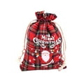 thumbnail image 1 of Cheapark Christmas Red Plaid Cotton Drawstring Bag - Reusable Food-Safe Treat Pouch, Durable Gift Bag for Cookies, Candy & Party Favors Christmas Wrapping, 1 of 6