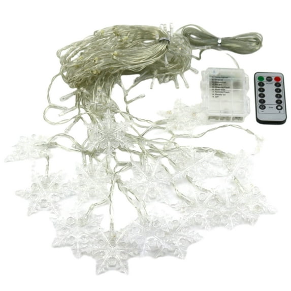 Cheapark Christmas Snowflake Curtain Light Home Party Decoration with 16 Snowflakes 80 Mini LEDs 11.5ft String for Holiday Decor