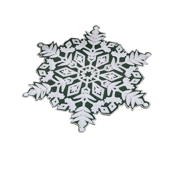 Cheapark Christmas Snowflake Table Runner & Coasters Set - Heat-Insulating Mats, Festive Decor Supplies for Dining Table Holiday Celebrations