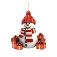 thumbnail image 1 of Cheapark Christmas Snowman Hanging Decoration - Flat Acrylic Ornament, Versatile Accent for Christmas Tree, Car Interiors & Holiday Gift Decor, 1 of 5