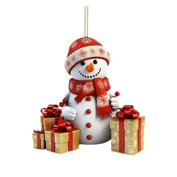Cheapark Christmas Snowman Hanging Decoration - Flat Acrylic Ornament, Versatile Accent for Christmas Tree, Car Interiors & Holiday Gift Decor