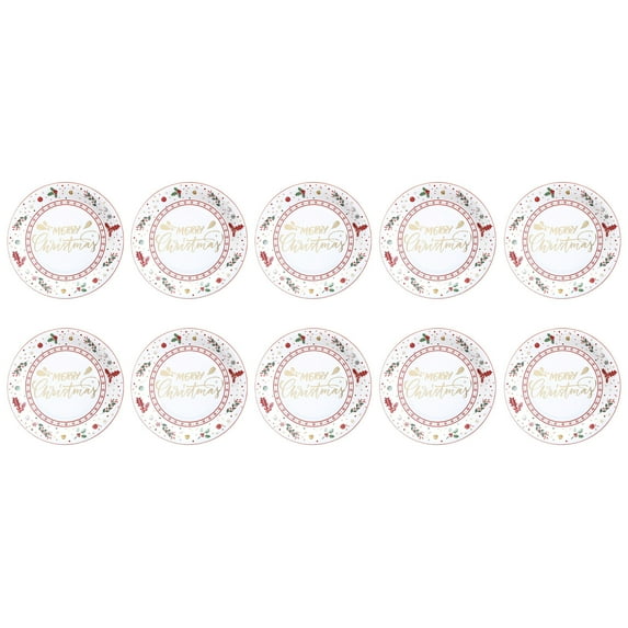 Cheapark Christmas Themed Disposable Paper Plates - 7/9 Inches Snowflake Stamped Plates for Holiday Parties & Gatherings