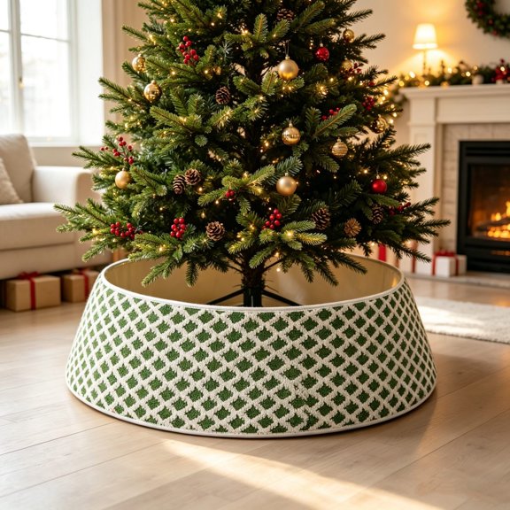 Cheapark Christmas Tree Collar, Three Dimensional Tree Base Skirt, Festive Holiday Tree Bottom Cover, Xmas Home Party Display Decoration for Indoor Seasonal Decor