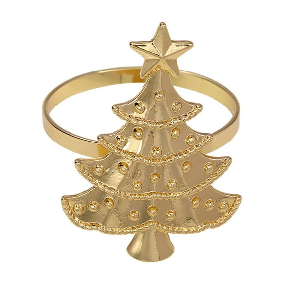 Cheapark Christmas Tree Napkin Rings - Alloy Tray Metal Crafts, Fine Workmanship Festive Items, Elegant Dining Table Decor