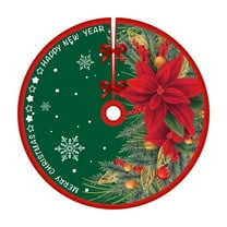 Cheapark Christmas Tree Skirt - Printed Festive Design Soft Fabric Decor for Tree Bottom Home Merry Christmas Party Holiday Accent