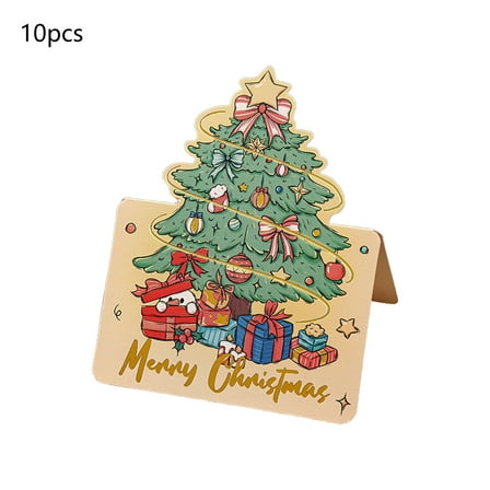 Cheapark Christmas Tree Stamped Greeting Cards - Small Message Cards, Perfect for Flower Shop & Baking Holiday Gifts