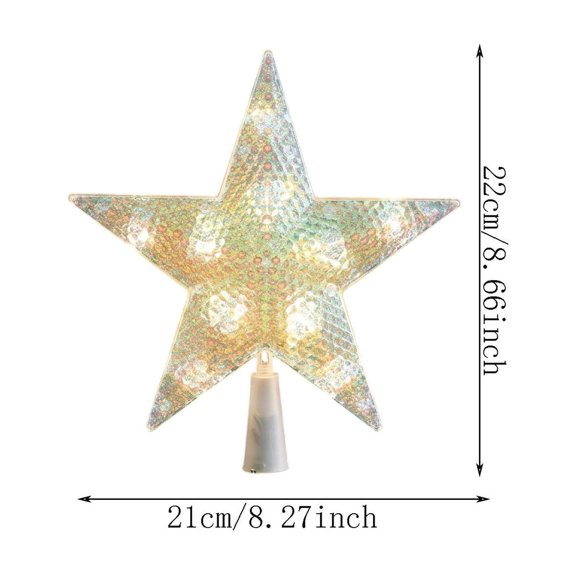 Cheapark Christmas Tree Topper Star Twinkling Warm Light Ornament for Window Display Xmas Tree Holiday Decor Gift