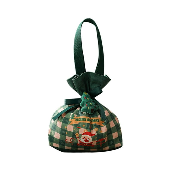 Cheapark Christmas Velvet Gift Bag - Flap Pocket Design for Candy & Fruit, Festive Storage for Christmas Eve Presents
