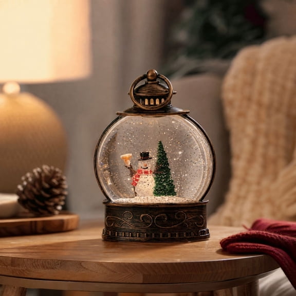 Cheapark Christmas Water Filled Glowing Flat Light, Small Liquid Filled LED Decorative Lamp, Indoor Tabletop Window Holiday Ambiance Decor Gift