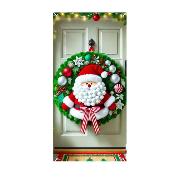 Cheapark Christmas Winter Photo Background Cloth - Wrinkle-Resistant Door Curtain Hanging Flag, Vibrant Party Decoration for Indoor Outdoor Holiday Celebrations