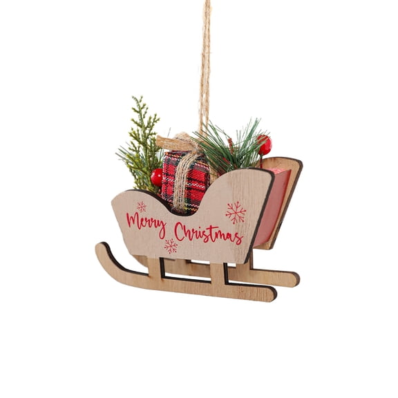 Cheapark Christmas Wooden Sleigh Ornament - Classic Festive Design, Handcrafted Decor for Christmas Trees & Rustic Home Holiday Displays