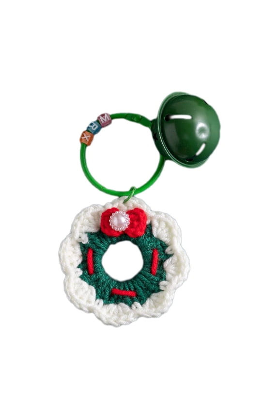 Christmas Yarn Crocheted Keychain - Handmade Durable Yarn Pendant Decor for Keys Bags Holiday Christmas Gift