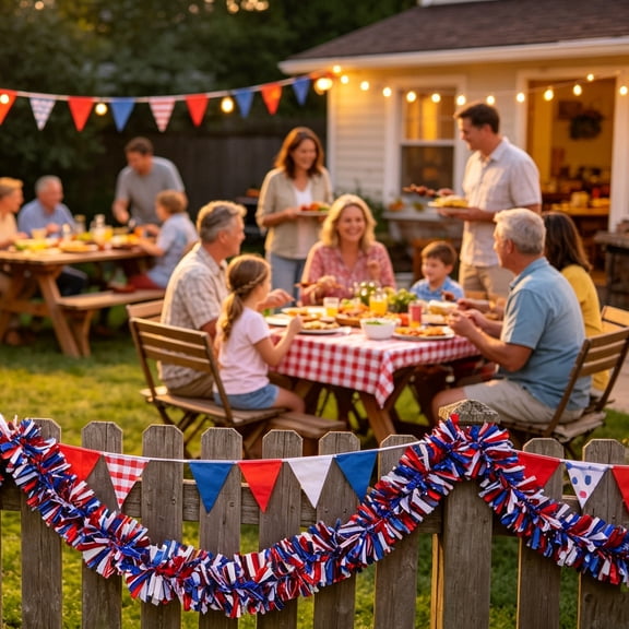 Cheapark Color Strip Streamer For Fourth Of July Scene Arrangement Decor Gift