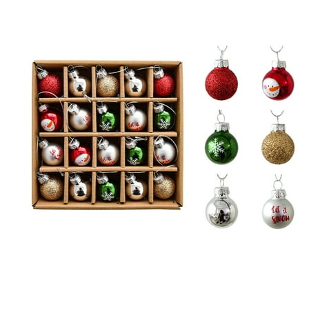Cheapark Colorful Christmas Glass Ball Ornaments Tree Hanging Decor Set