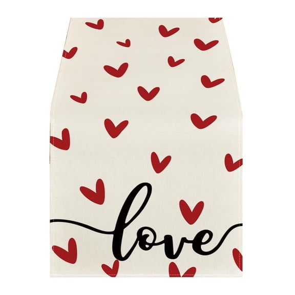 Cheapark Colorful Valentine’s Day Table Runner - 4 Sizes Available, Restaurant/Living Room Tabletop Decor, Enhances Wedding Anniversary Party Ambience with Vibrant Hues