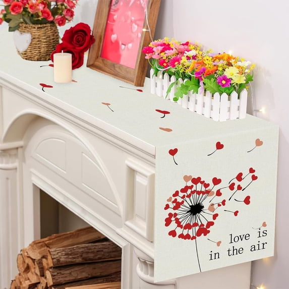 Cheapark Colorful Valentine's Day Table Runner - 4 Sizes Available for Restaurant Living Room, Tabletop Decoration to Enhance Wedding Anniversary Ambience